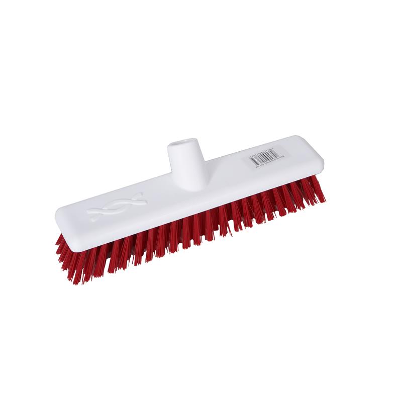 12" Stiff Plastic Broom Complete Red (Excel)